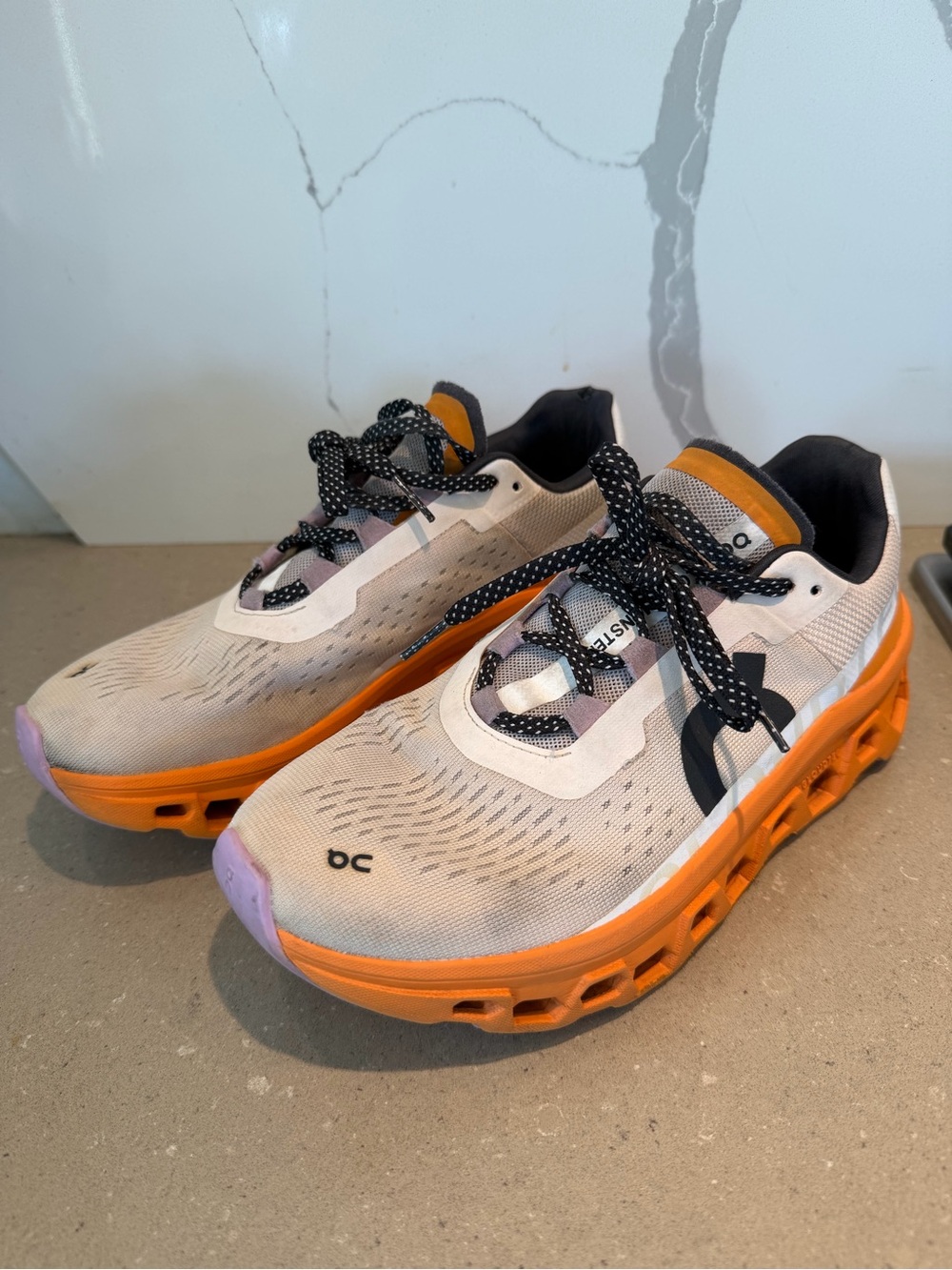 On Running Cloudmonster Women’s 8 White Orange Purple CloudTec Running Shoes - Picture 2 of 8